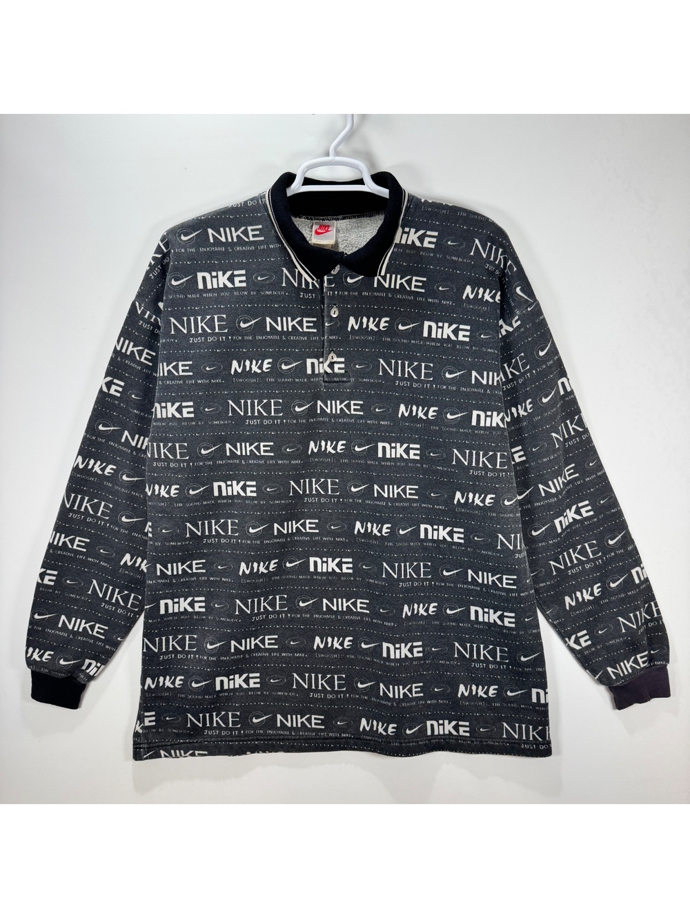 VTG 90s Nike (AOP) Long Sleeve Polo Shirt - One Size